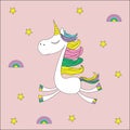 .Sweet colored unicorn. Horse with horn